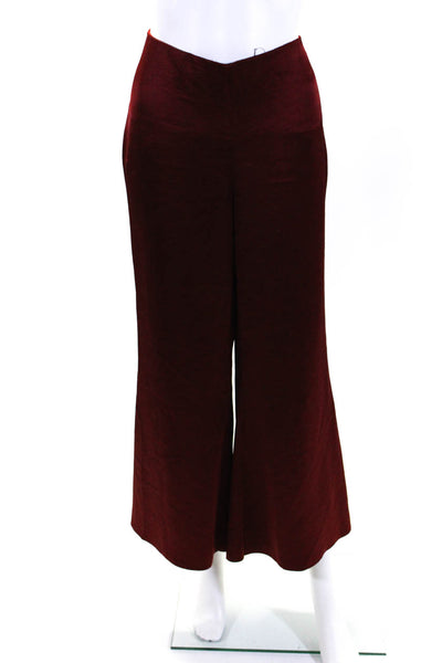 VINCE. Womens Satin Wide Leg Flare Pants Red Size 6 13835333