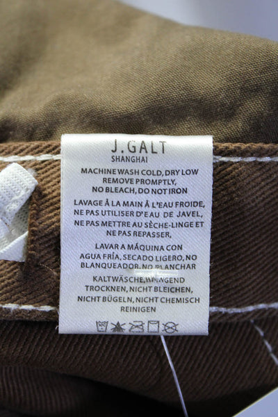 John Galt Womens High Waist Straight Leg Jeans Carpenter Pants Brown Size Small