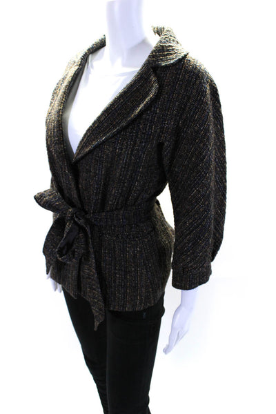 Rebecca Taylor Womens Wool Tweed Two Button Blazer Jacket Multicolor Size 10