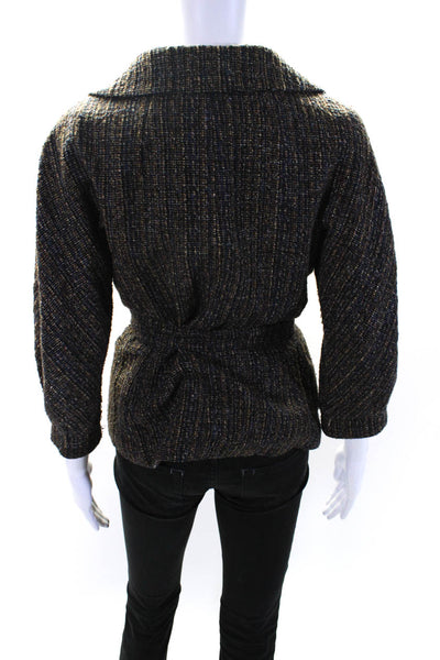 Rebecca Taylor Womens Wool Tweed Two Button Blazer Jacket Multicolor Size 10