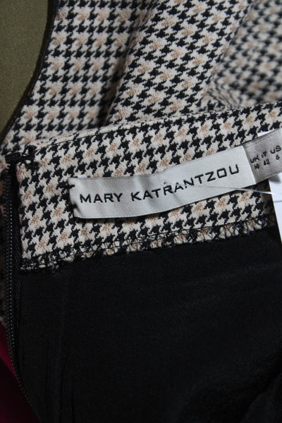 Mary Katrantzou Womens Tweed Glitter Applique Pencil Skirt Beige Size 6