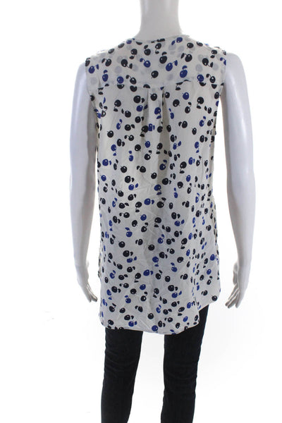 Equipment Femme Womens Silk Crepe Cherry Printed Blouse Top White Size S