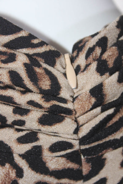 Ronny Kobo Womens Cheetah Bruna Dress Brown Size L 14054593