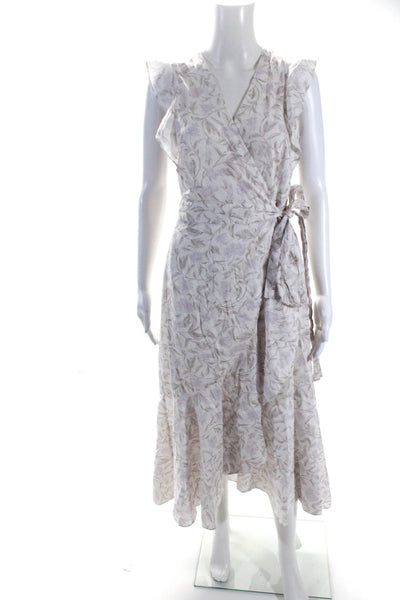 Rebecca Taylor Womens Sleeveless Zadie Wrap Dress White Size 4R 13723379