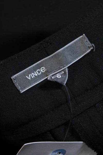 Vince Womens Wool Hook & Eye Zipped Side Striped Straight Leg Pants Black Size 6
