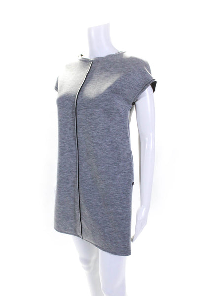 Ottod Ame Womens V Back Neoprene Sleeveless Shift Dress Heather Gray Size 2