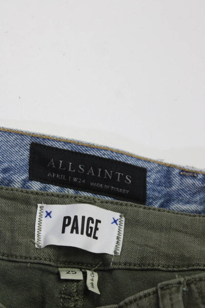 Allsaints Paige Womens Distressed Jeans Casual Pants Blue Green Size 24 25 Lot 2