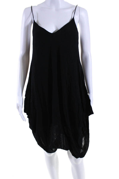 Stark Womens Spaghetti Strap V Neck A Line Bubble Dress Black Size Small