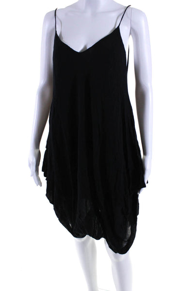 Stark Womens Spaghetti Strap V Neck A Line Bubble Dress Black Size Small