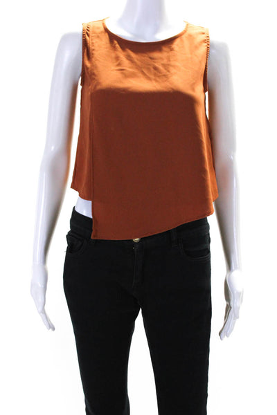 Mossi Womens Orange Asymmetric Top Orange Size 36 13925456