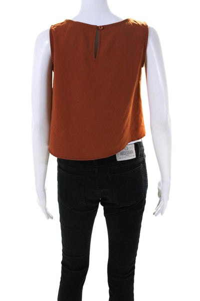 Mossi Womens Orange Asymmetric Top Orange Size 36 13925456