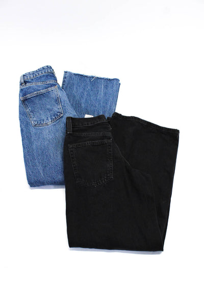 Levis Zara Womens High Waist Wide Leg Jeans Black Blue Size 4 25 Lot 2