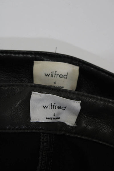 Wilfred Womens Faux Leather High Rise Pants Gray Black Size 4 Lot 2