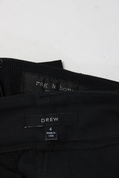 Drew Rag & Bone Womens Short Shorts Trouser Pants Black Cotton Size 4 Lot 2