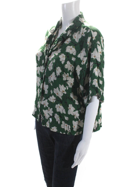 rag & bone Womens Reed Floral Shirt Green Size XS 13923078