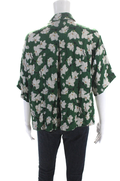 rag & bone Womens Reed Floral Shirt Green Size XS 13923078
