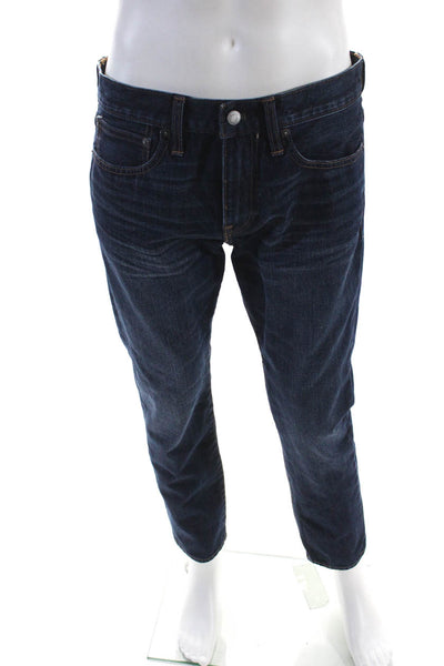 J Crew Mens 484 Slim Leg Dark Wash Jeans Blue Cotton Size 32X30