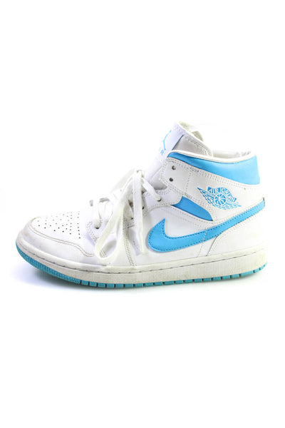 Air Jordan Womens Leather Colorblock Mesh Tied High Top Sneakers White Size 8.5