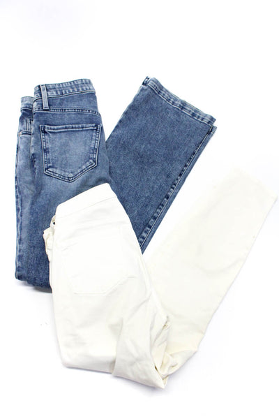 Le Jean J Brand Womens Cotton Flared Skinny Jeans Blue White Size 25 26 Lot 2