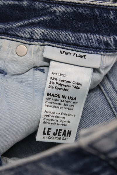 Le Jean J Brand Womens Cotton Flared Skinny Jeans Blue White Size 25 26 Lot 2