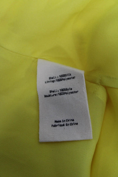 L Agence Womens Spaghetti Strap Square Neck Silk Tank Top Yellow Size Medium