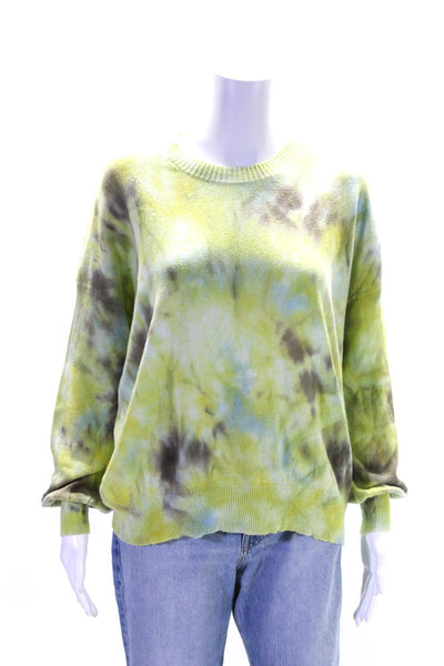 27 Miles Womens Pullover Crew Neck Tie Dyed Sweater Green Cotton Size XS/S