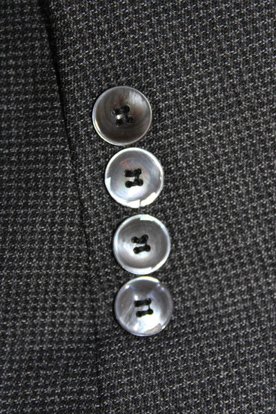 Boss Hugo Boss Mens Wool Textured Long Sleeve Buttoned Blazer Gray Size EUR44