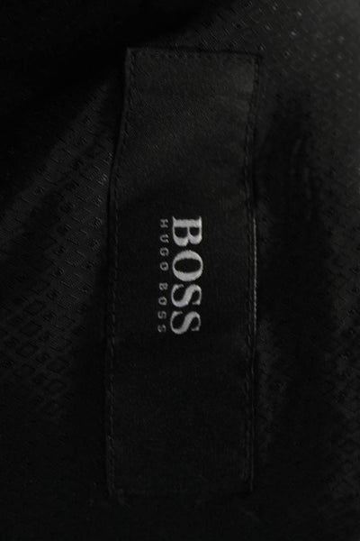 Boss Hugo Boss Mens Wool Textured Long Sleeve Buttoned Blazer Gray Size EUR44
