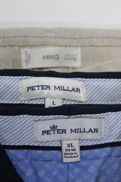 Peter Millar MNG Boys Lightweight Shorts Chino Pants Navy Beige Size 11-14 Lot 3