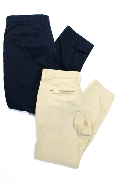 J Crew Mens Straigth Leg Tech Chino Pants Navy Brown Cotton Size 33x30 Lot 2