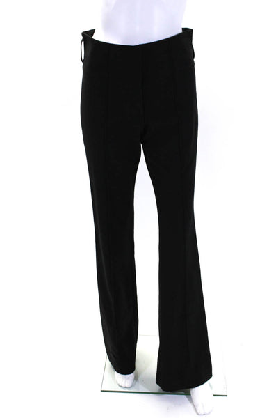 Georgie Womens Zipper Fly High Rise Pleated Straight Leg Pants Black Size 4