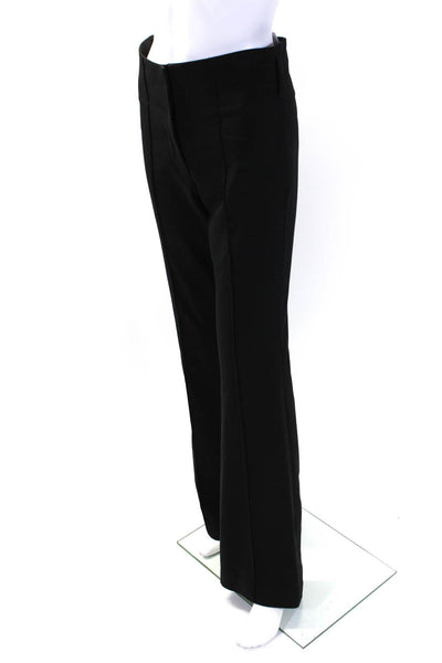 Georgie Womens Zipper Fly High Rise Pleated Straight Leg Pants Black Size 4