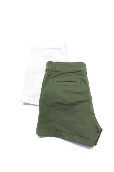 J Crew Womens High Waist Chino Twill Shorts Green White Size 2 Lot 2