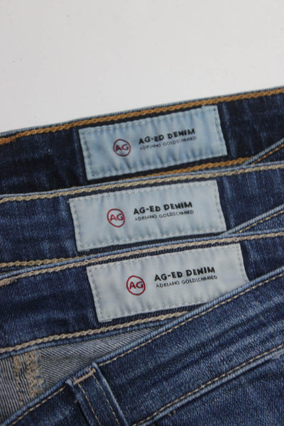 AG-ED Denim Womens Cotton Denim Skinny Leg Ankle Jeans Blue Size 25 26 Lot 3