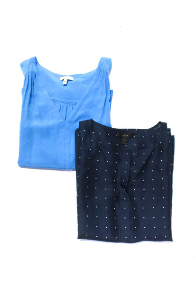 Joie J Crew Womens Sleeveless V-Neck Tank Tops Blouses Blue Navy Size S Lot 2