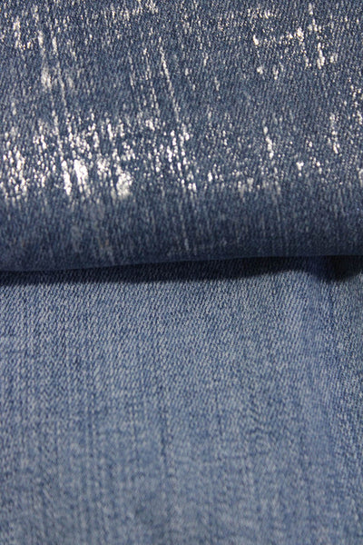 Frame Womens High Rise Metallic Skinny Crop Mini Boot Cut Jeans Blue 26 27 Lot 2