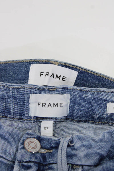 Frame Womens High Rise Metallic Skinny Crop Mini Boot Cut Jeans Blue 26 27 Lot 2