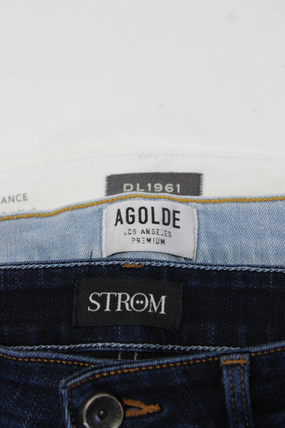 Agolde Strom DL1961 Womens Skinny Ankle Jeans Blue White Size 26 27 Lot 3