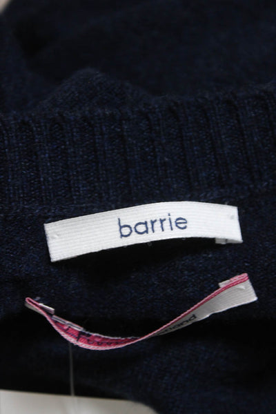 Barrie Womens Pullover Long Sleeve Oversized Cashmere Sweater Navy Blue Small