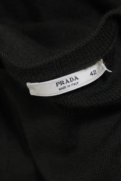 Prada Womens Sleeveless Crew Neck Cashmere Knit Top Green Size Italian 42