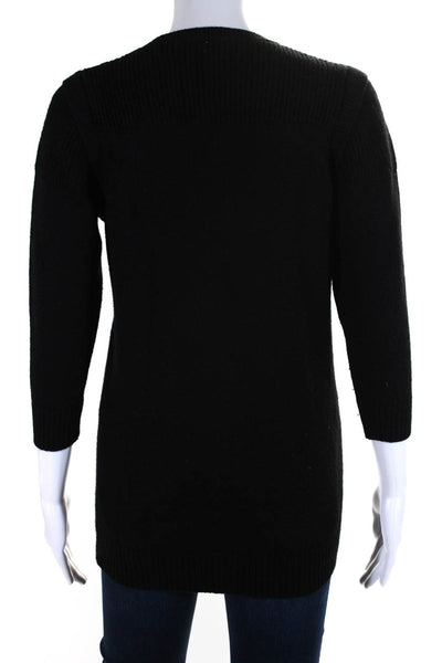 No21 Womens Long Sleeves Crew Neck Sweater Black Pink Wool Size 10