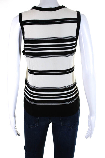 Dorothee Schumacher Womens Striped Twinset Sweater White Black Cotton Size 2