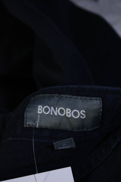 Bonobos Mens Zipper Fly Dark Wash Slim Cut Jeans Blue Denim Size 32x32