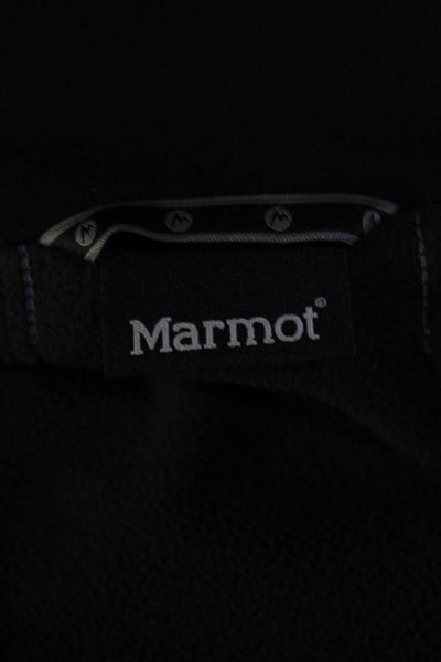 Marmot Mens Front Zip Fleece Lined Logo Mock Neck Jacket Gray Size Extra Large