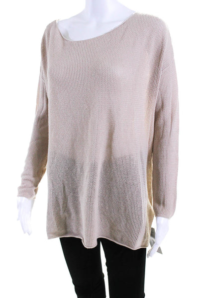 Joie Womens Oversized Scoop Neck Open Knit Sweater Brown Size Small