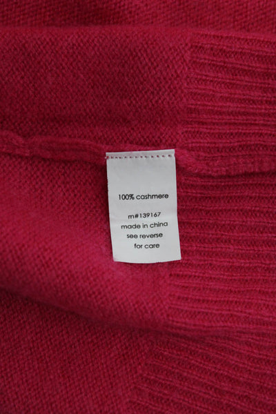 27 Miles Womens Pullover Crew Neck Cashmere Sweater Pink Gray Size Medium