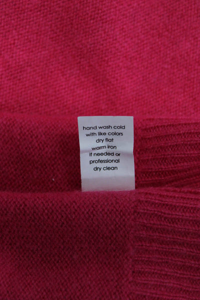 27 Miles Womens Pullover Crew Neck Cashmere Sweater Pink Gray Size Medium