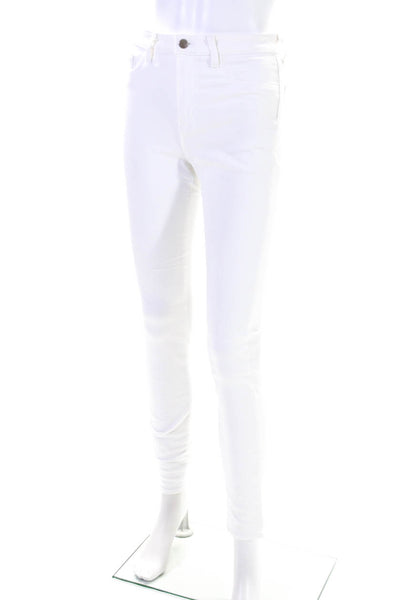 L Agence Womens High Rise Skinny Marguerite Jeans White Denim Size 27