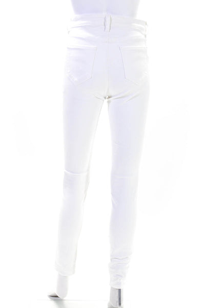 L Agence Womens High Rise Skinny Marguerite Jeans White Denim Size 27