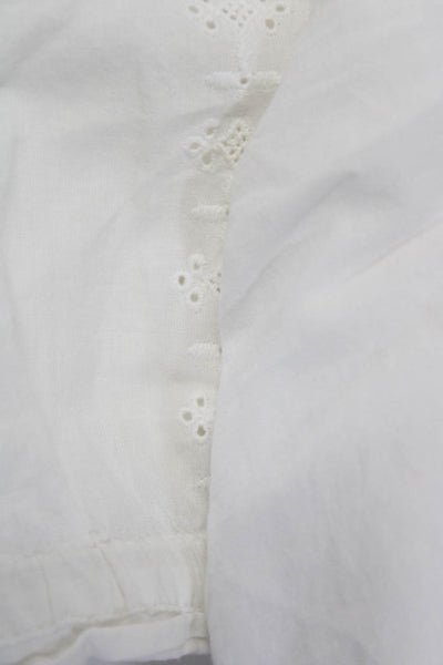 Stateside Current/Elliott Womens Button Up Shirt Eyelet Top White 2 Medium Lot 2